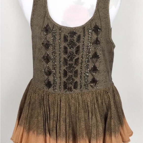Anthropologie Akemi +Kim Anaphora Tank blouse Size M beaded sequined Top - Picture 1 of 4